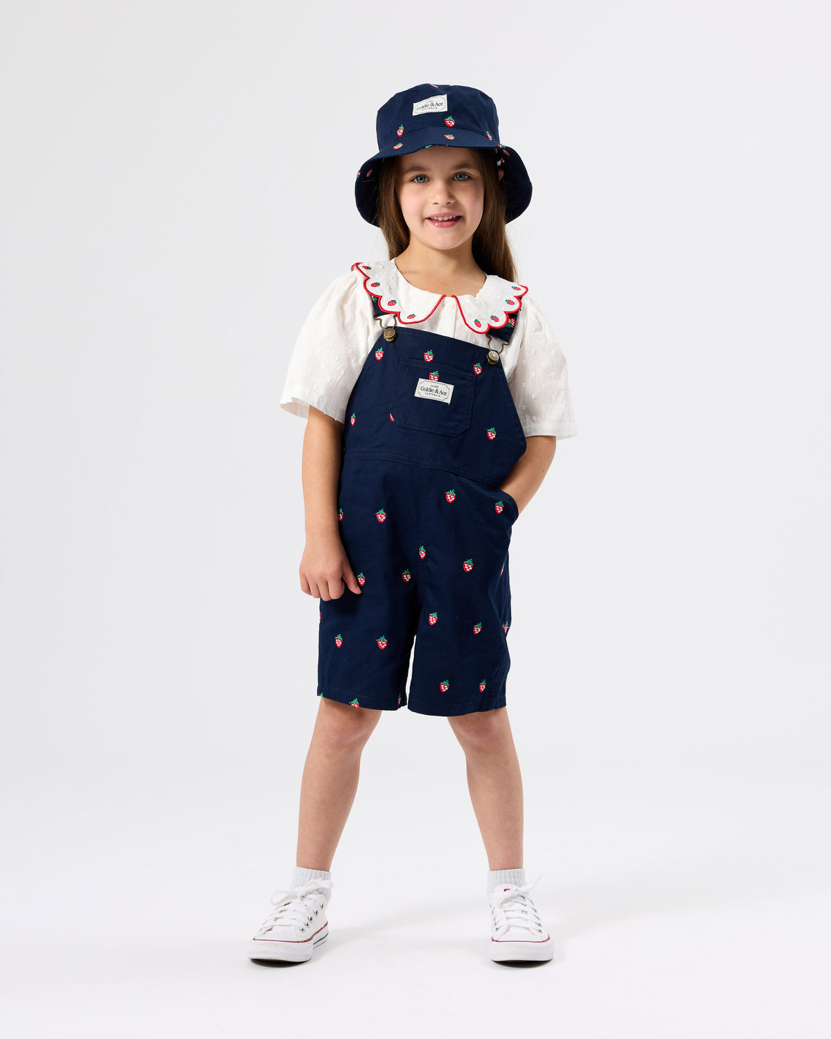 MINI STRAWBERRY EMBROIDERED BURTON OVERALL