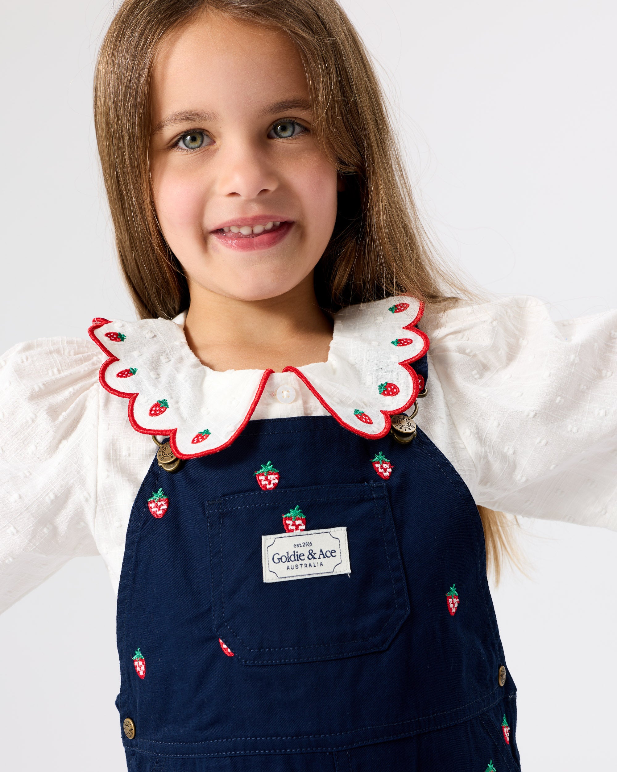 MINI STRAWBERRY EMBROIDERED BURTON OVERALL