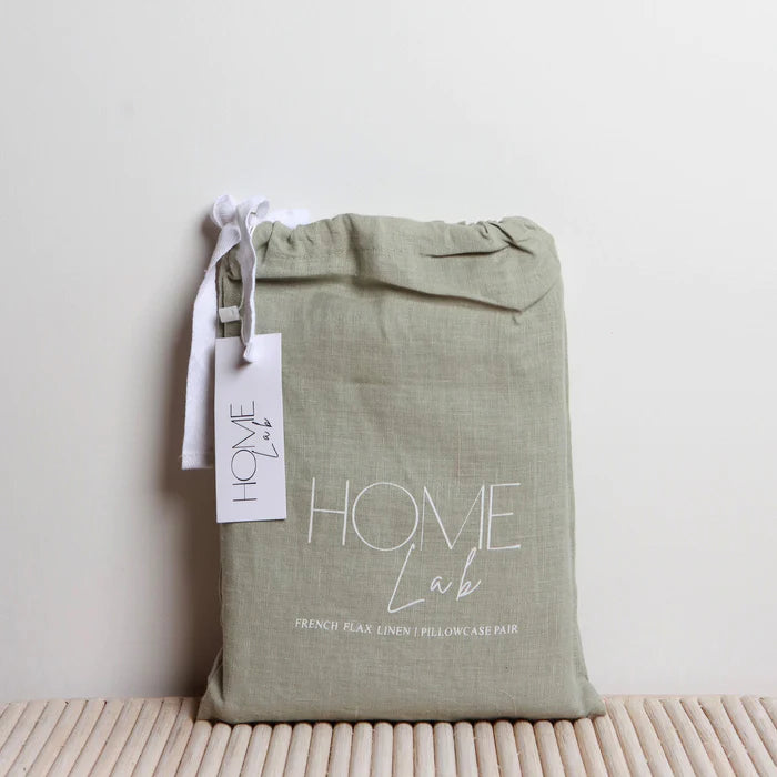 French Linen Pillowcase Pair - Sage