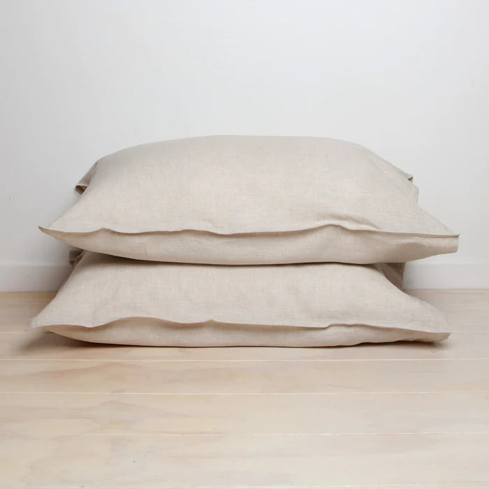 French Linen Pillowcase Pair - Natural Oat