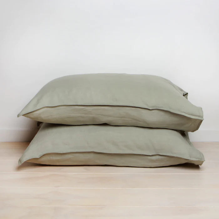 French Linen Pillowcase Pair - Sage