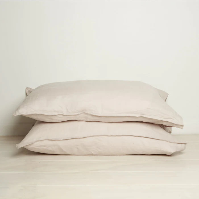 French Linen Pillowcase Pair - Latte