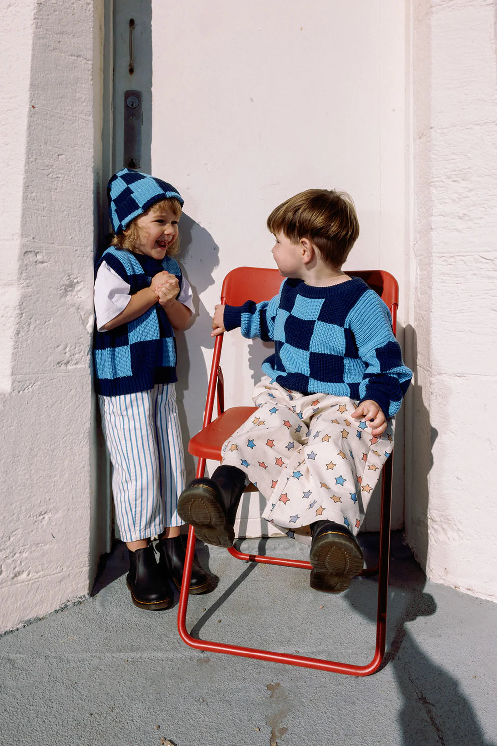Sunday Knit - Light Blue + Dark Blue