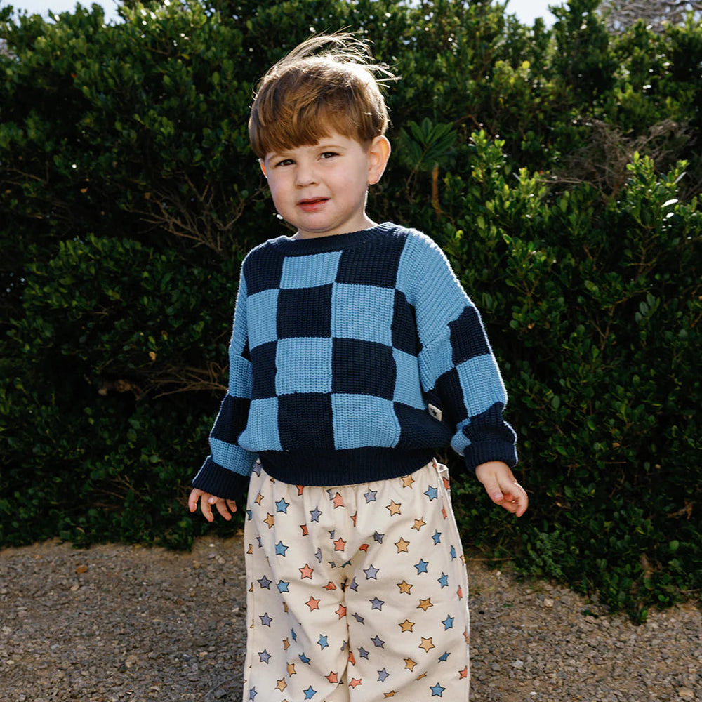 Sunday Knit - Light Blue + Dark Blue