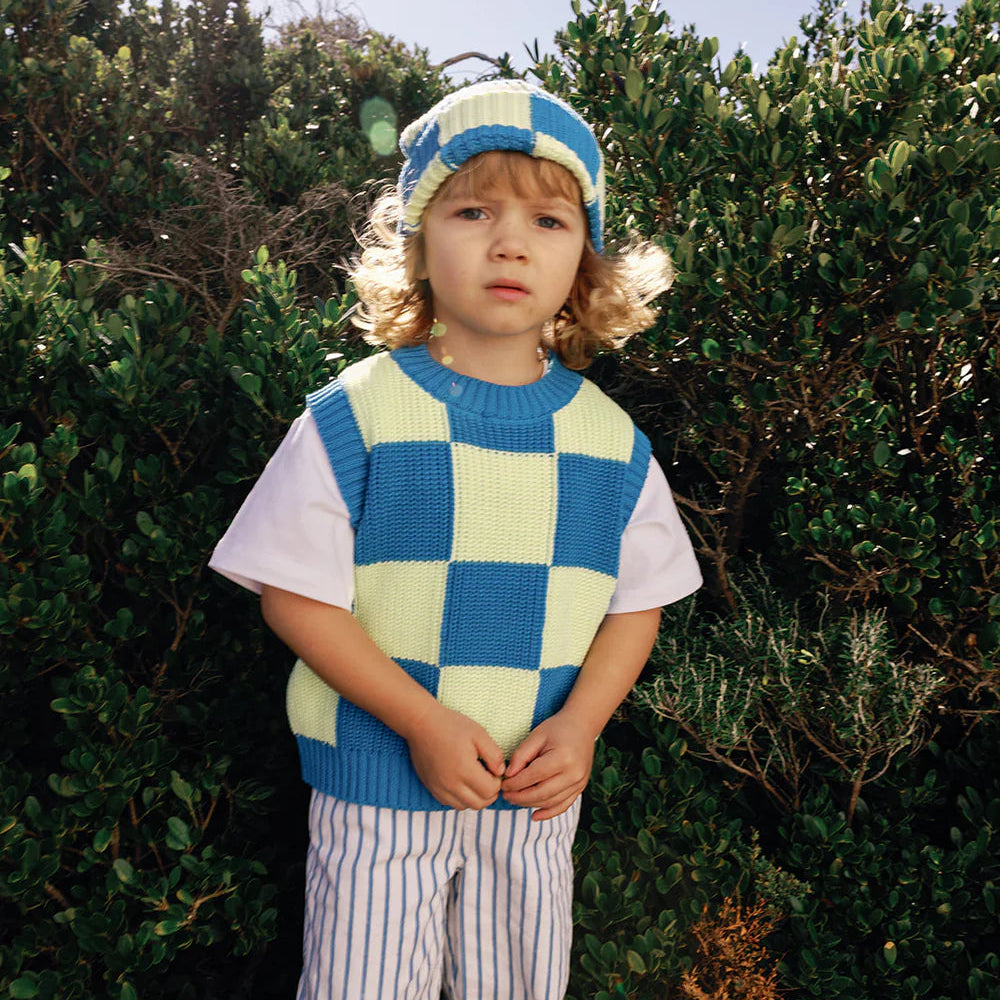 Nonno Vest - Blue + Lime