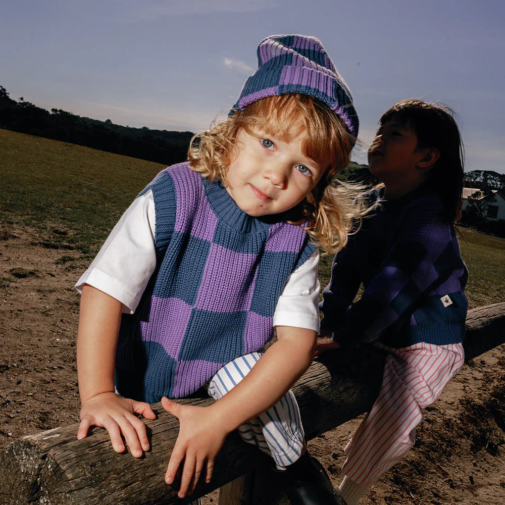 Sunday Beanie - Violet + Navy
