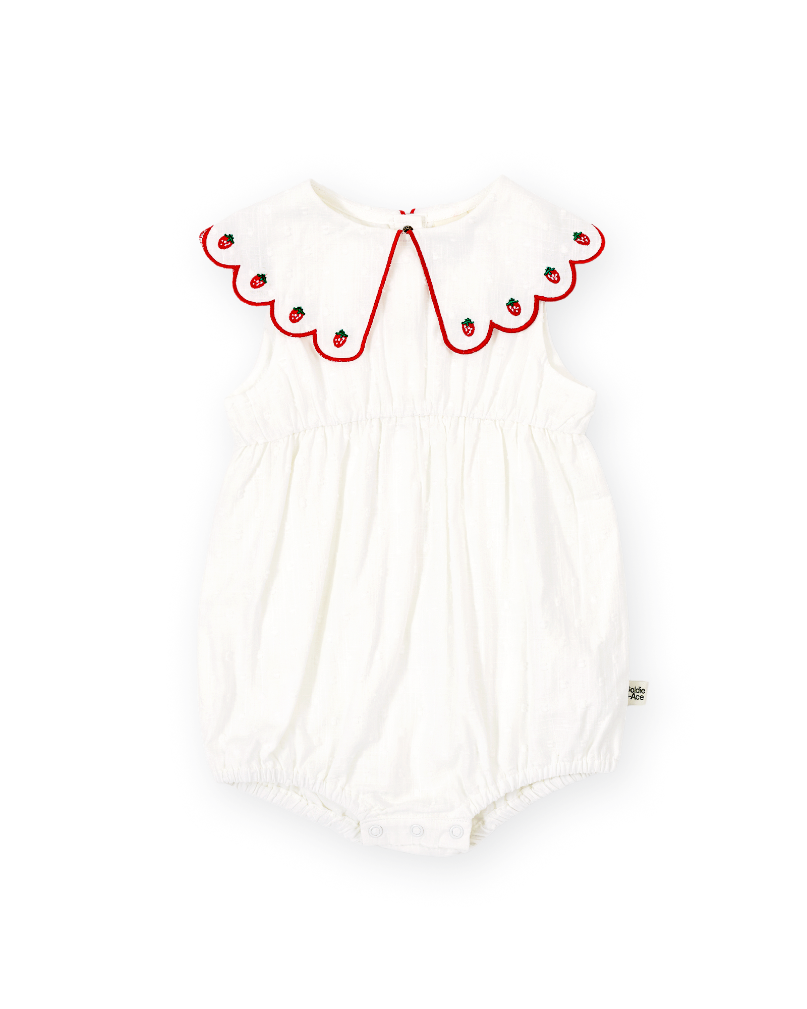SCALLOP COLLAR STRAWBERRY ROMPER