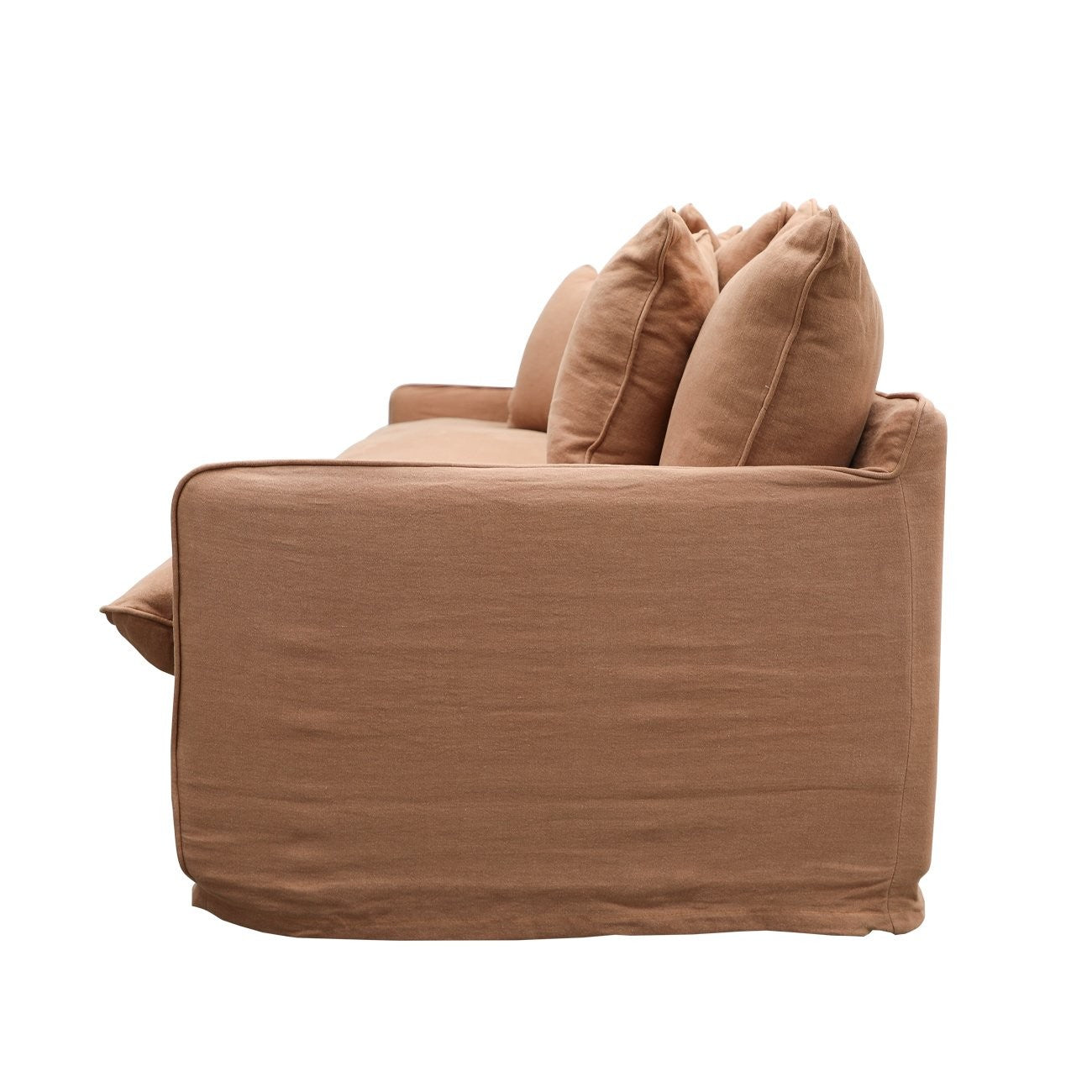 Lotus 3 Seater Slipcover Sofa - Brick