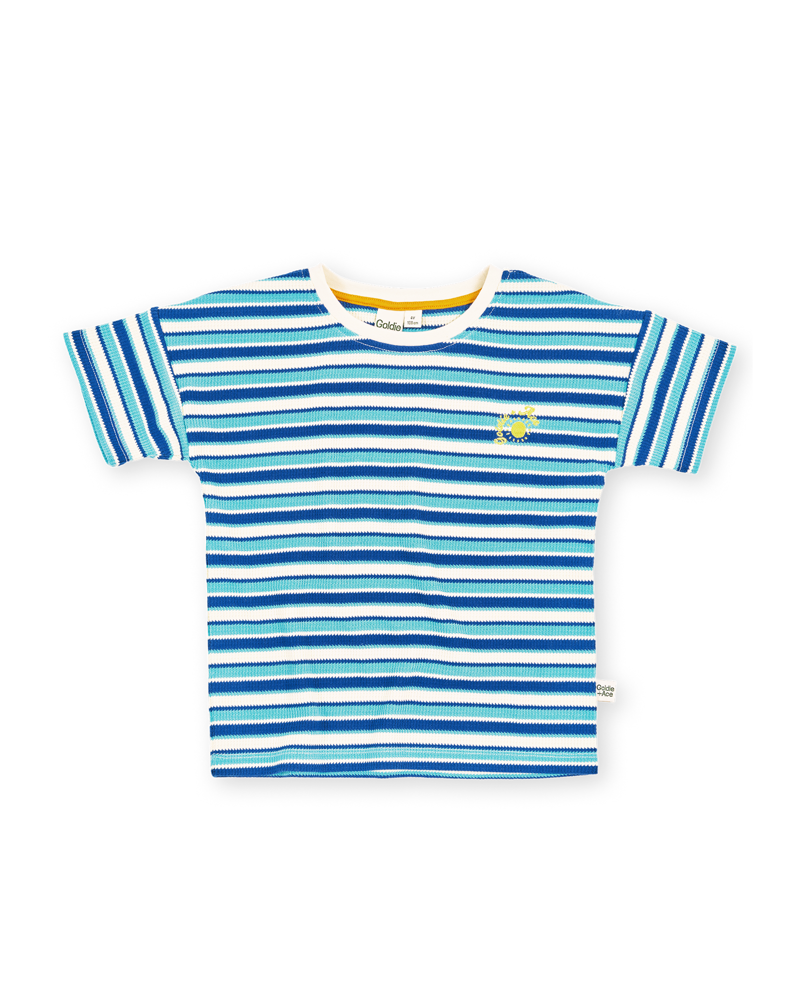 WAFFLE STRIPE T-SHIRT BLUE