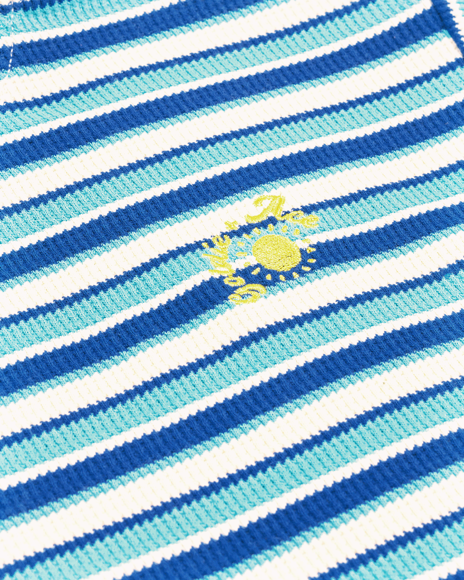 WAFFLE STRIPE T-SHIRT BLUE