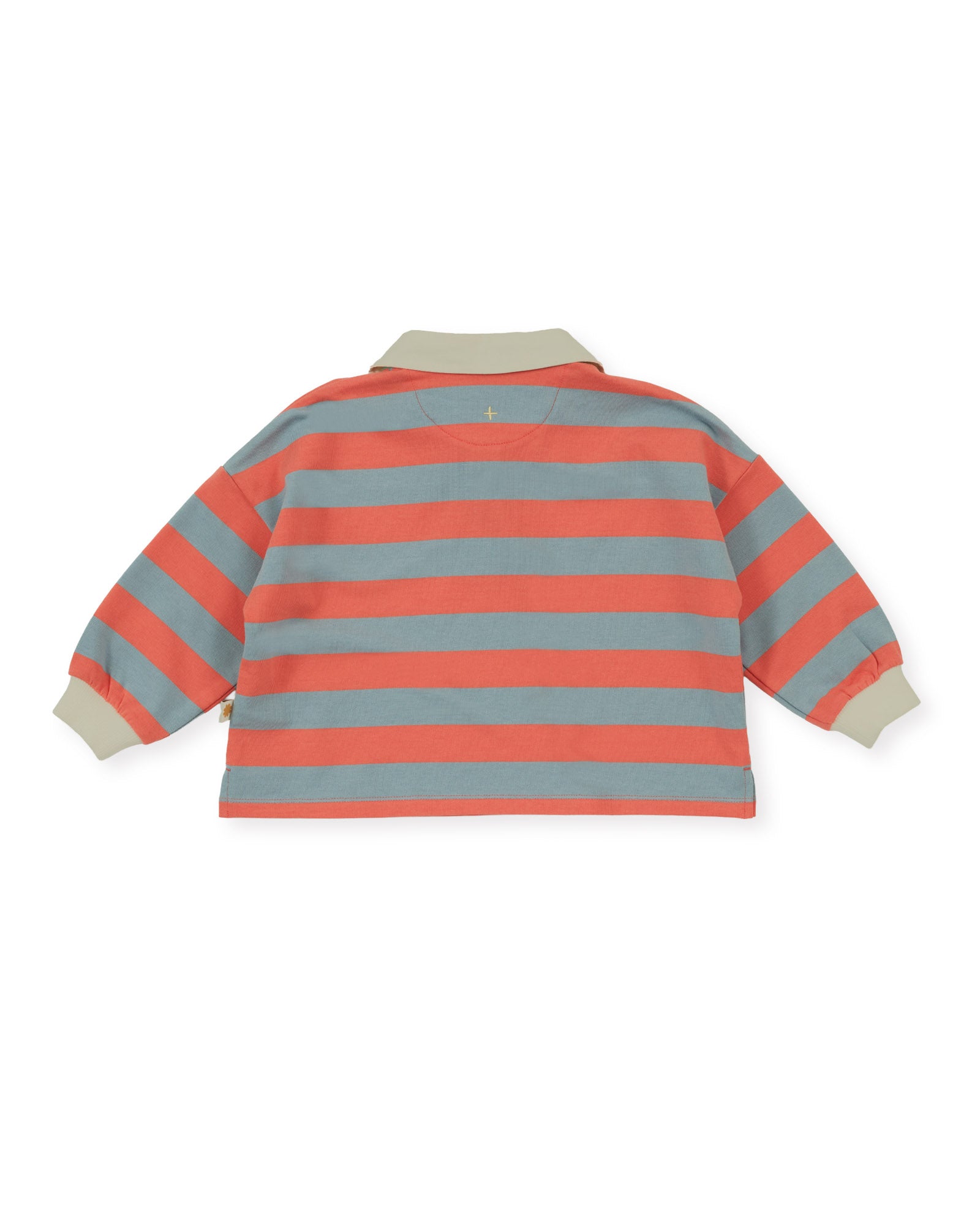 RUGBY STRIPE TERRY SWEAT TOP ORANGE