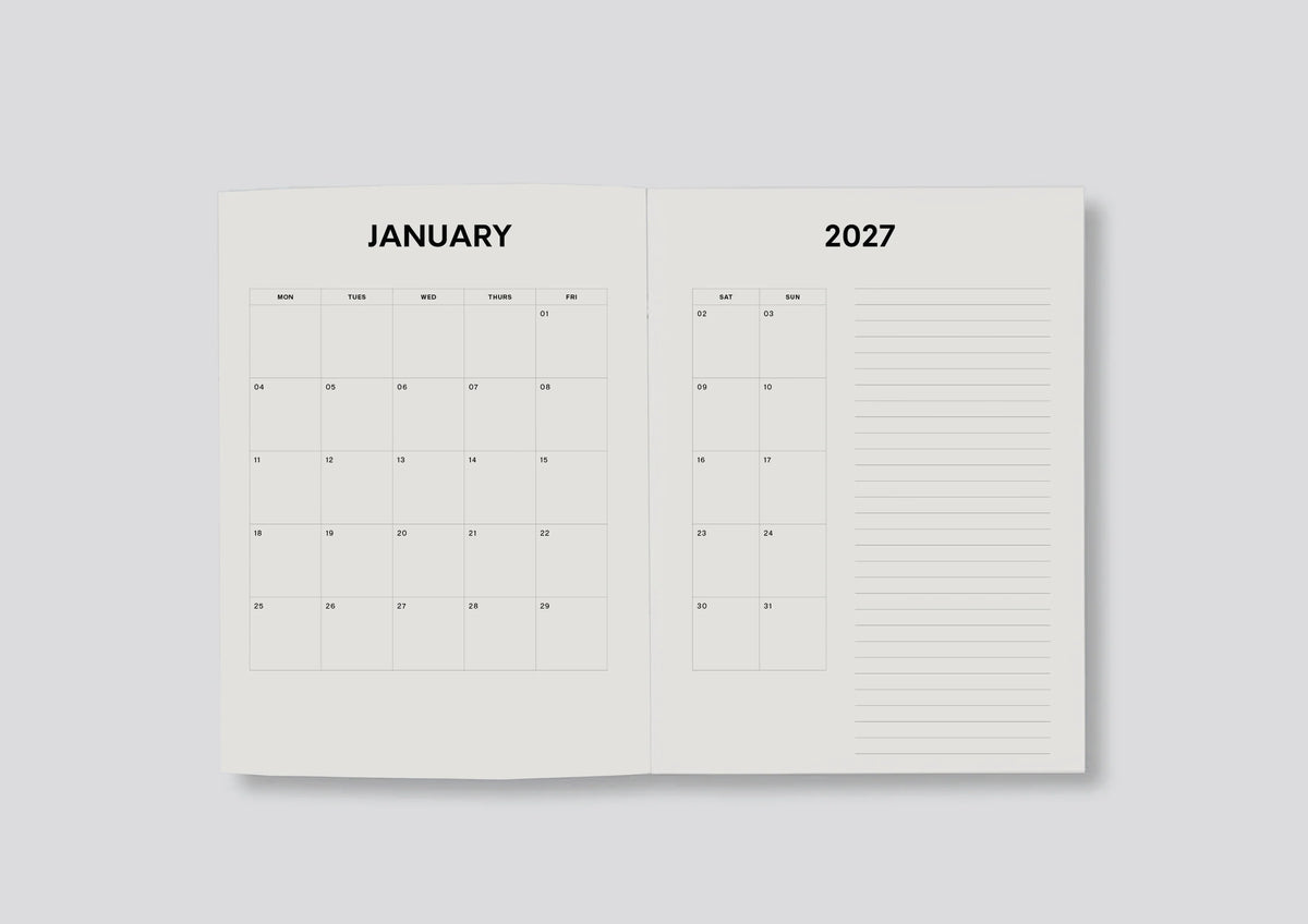 Lettuce 2027 Daily Diary | Minimal Typographic