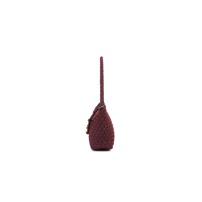 Nolita 2 Piece Eastwest Handwoven Suedette Handbag - Burgundy