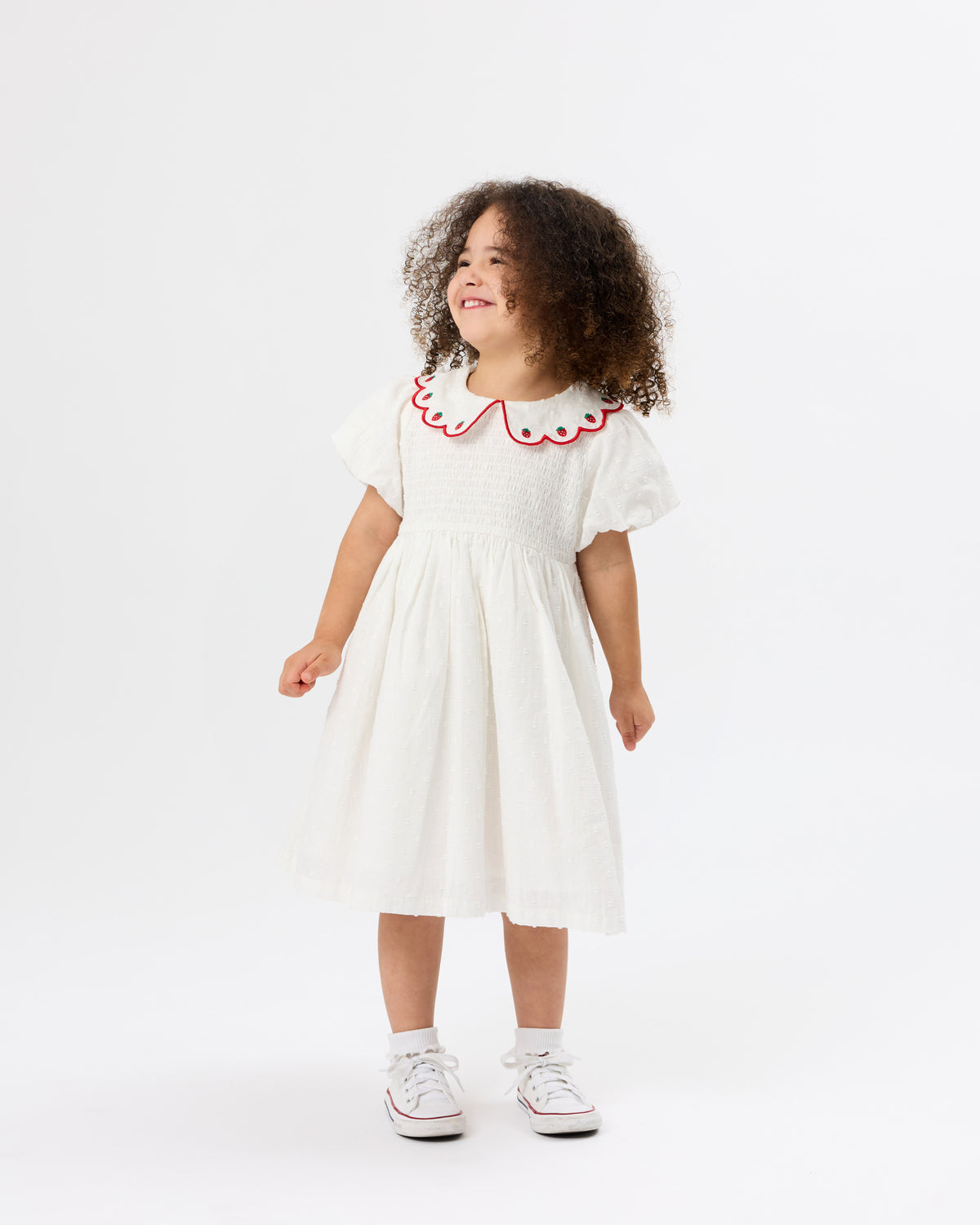 SWEET STRAWBERRY FLO SMOCKED DRESS
