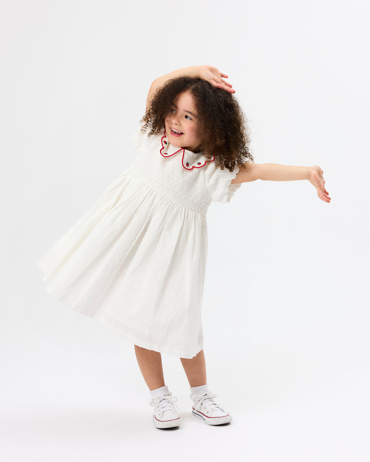 SWEET STRAWBERRY FLO SMOCKED DRESS