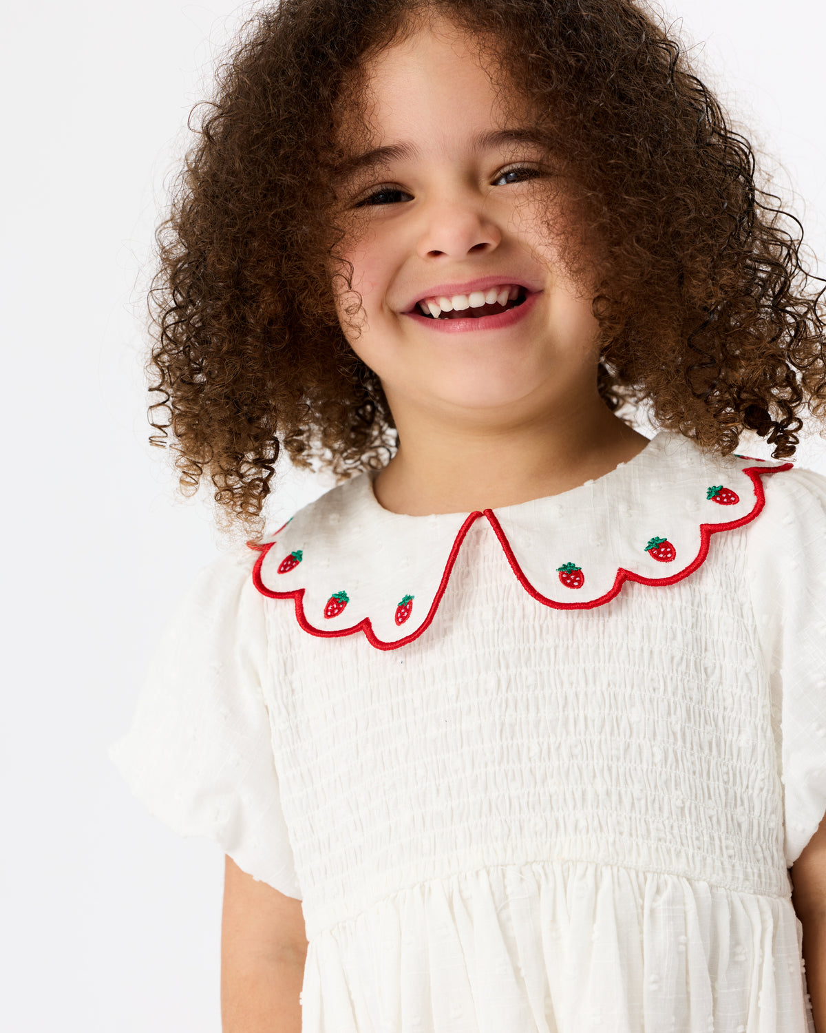 SWEET STRAWBERRY FLO SMOCKED DRESS