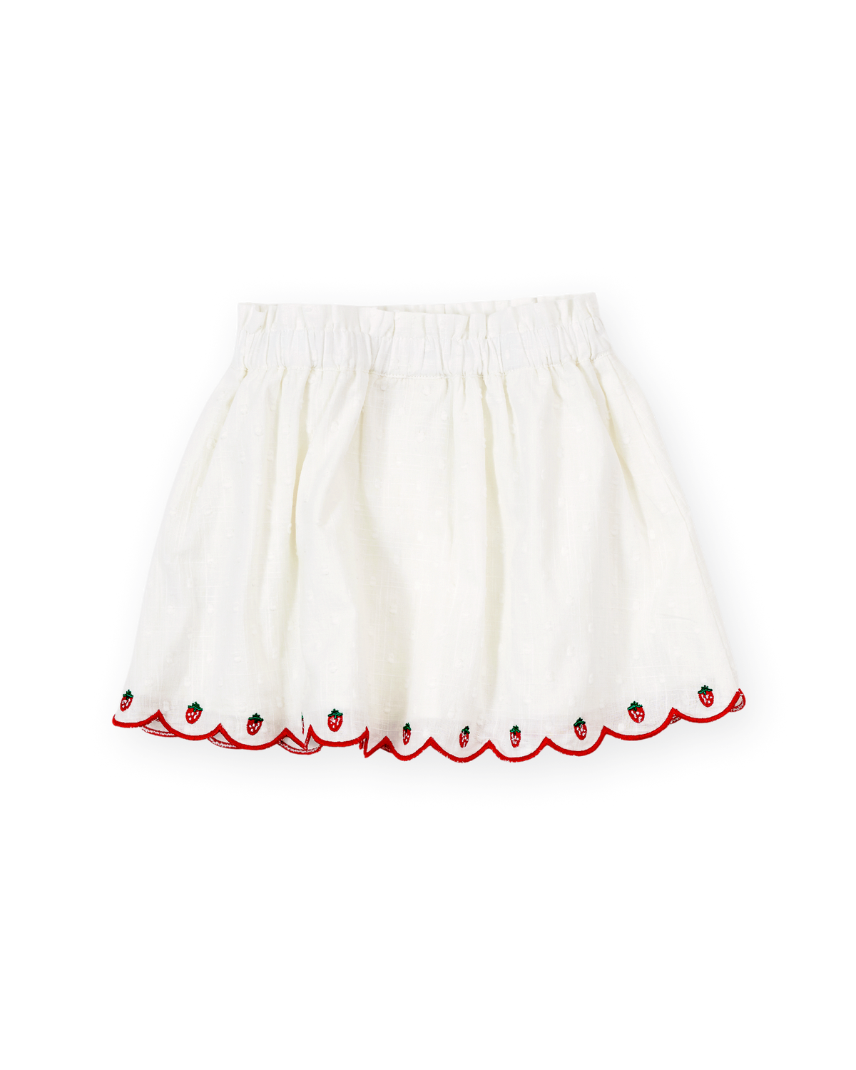 SCALLOP HEM STRAWBERRY SKIRT