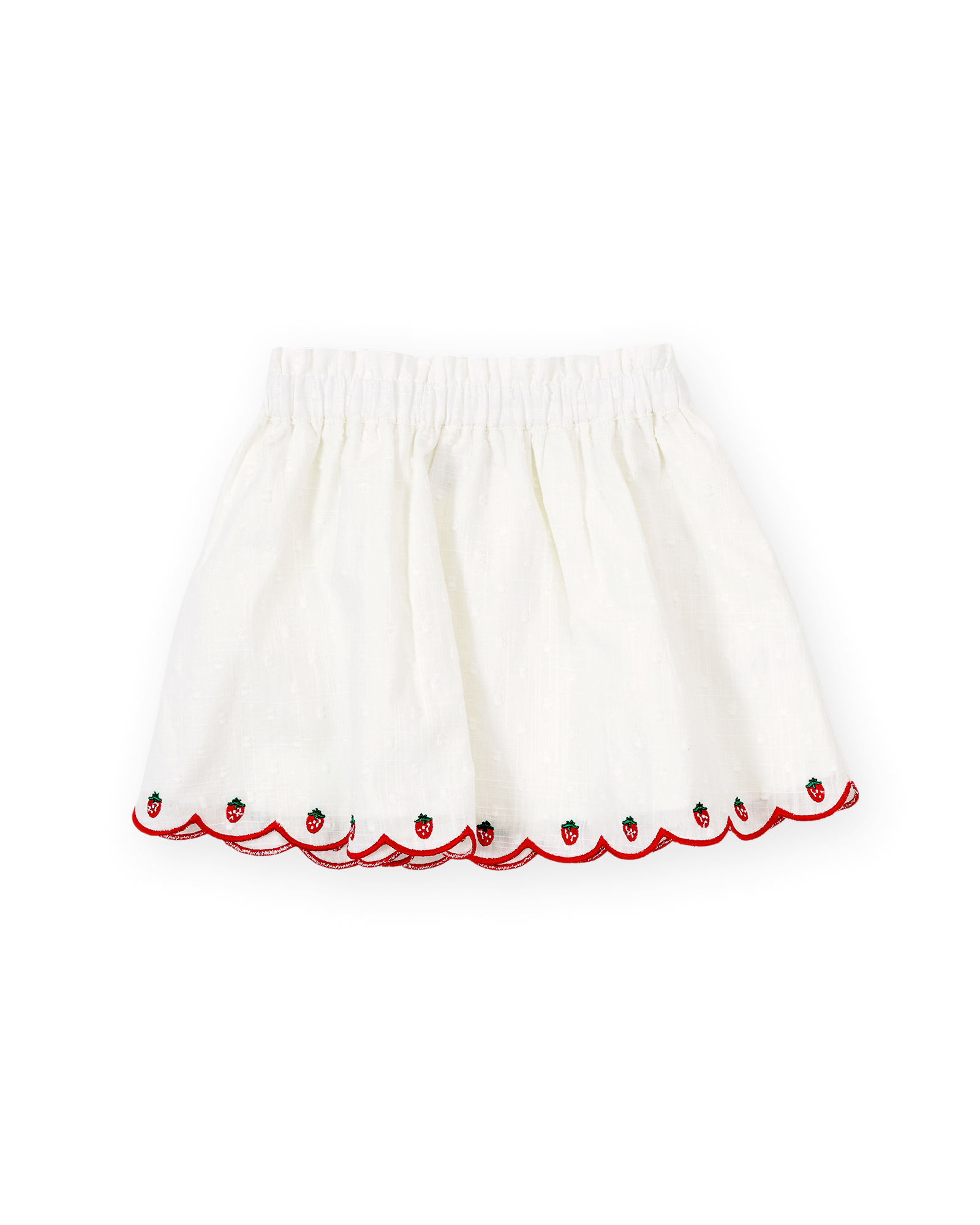 SCALLOP HEM STRAWBERRY SKIRT