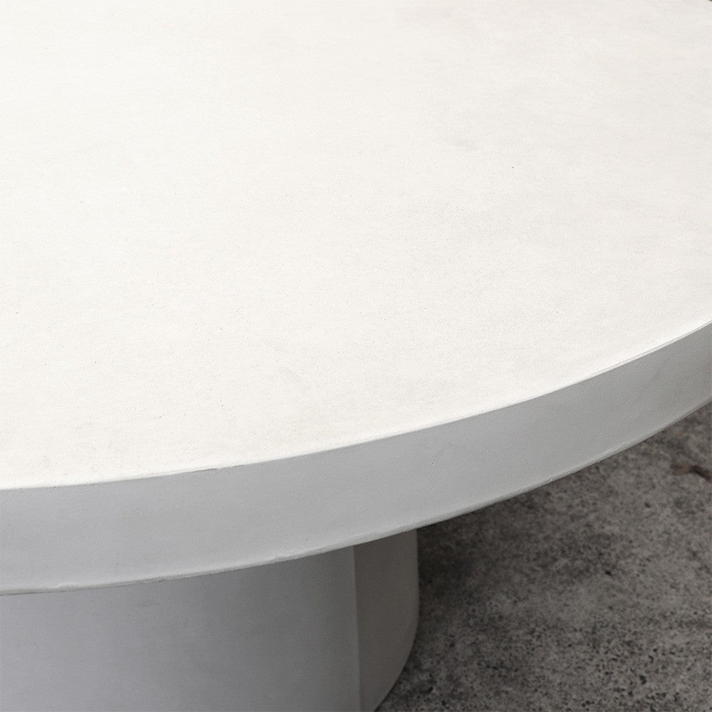Milazzo Round Concrete Table - White