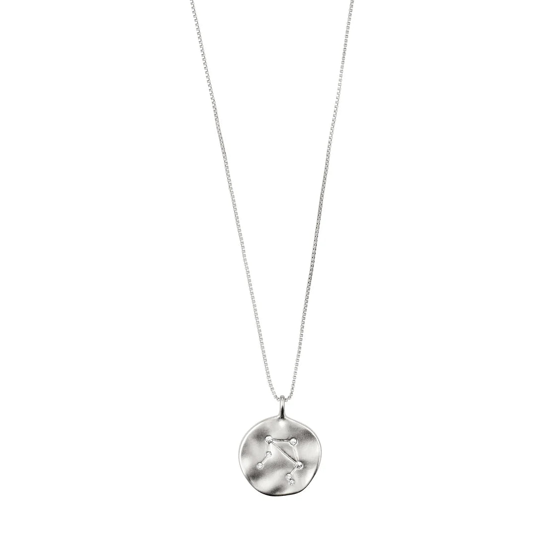 Libra Zodiac Sign Necklace - Silver Plated - Crystal