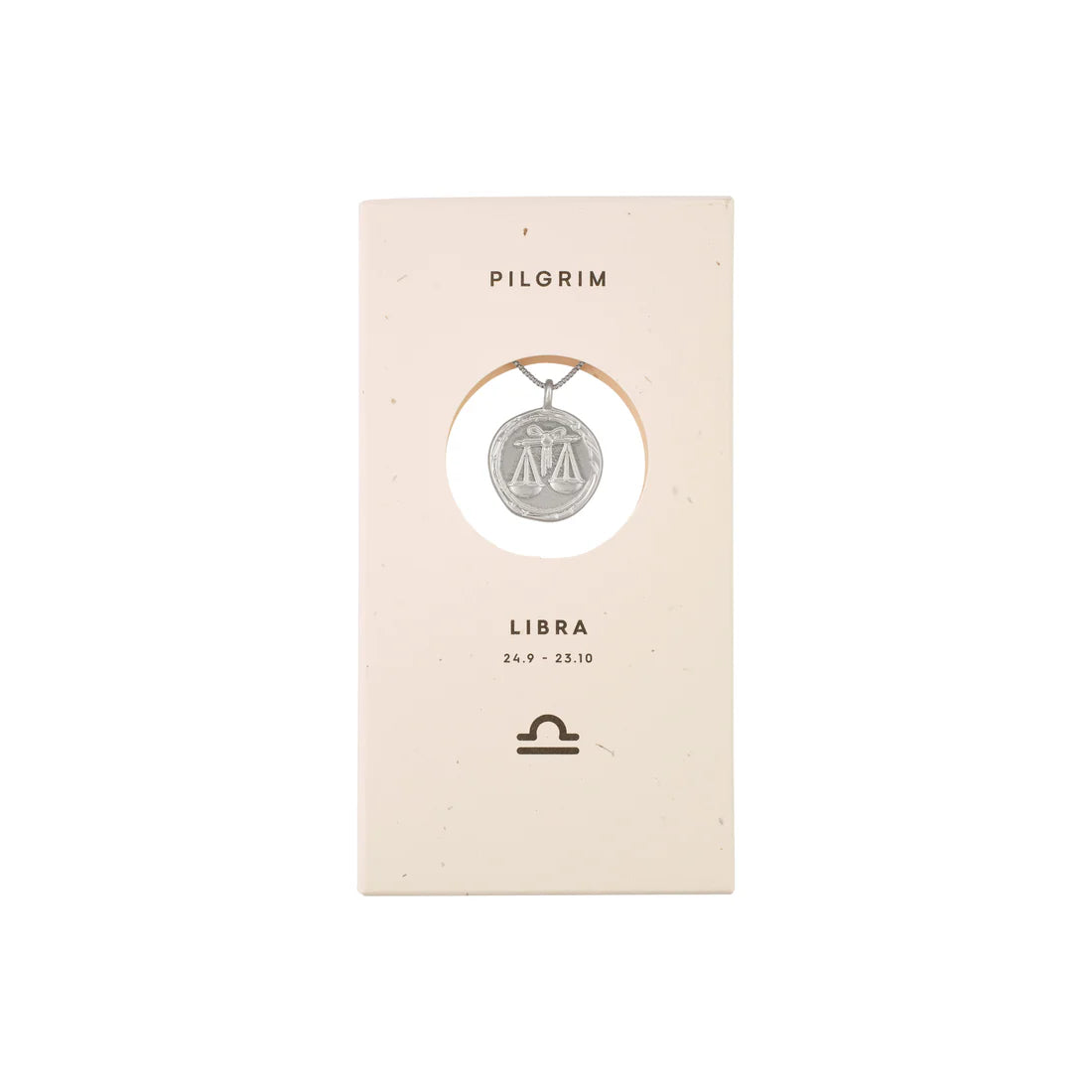 Libra Zodiac Sign Necklace - Silver Plated - Crystal