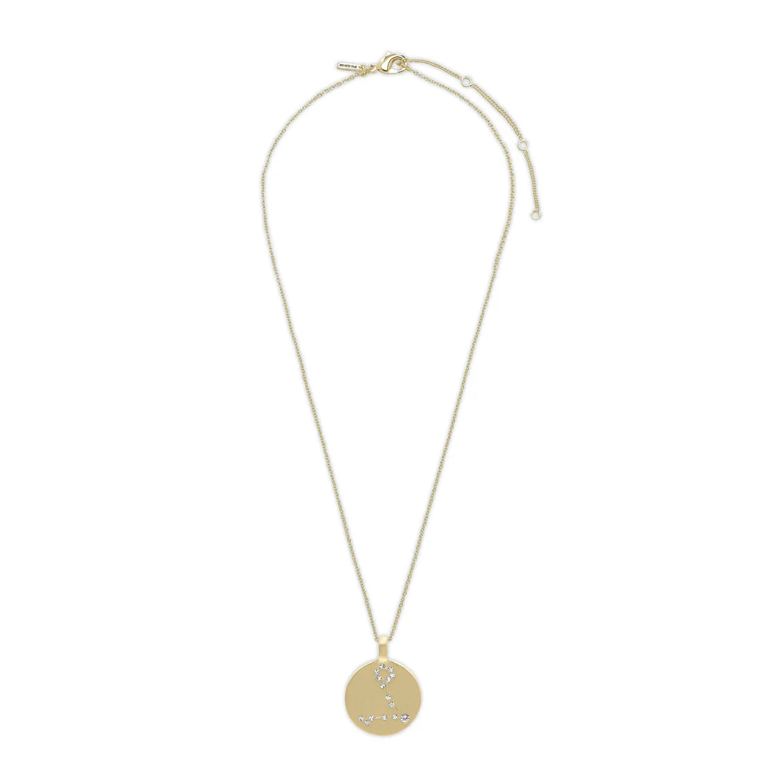 Pisces Zodiac Sign Necklace-Gold Plated-Crystal