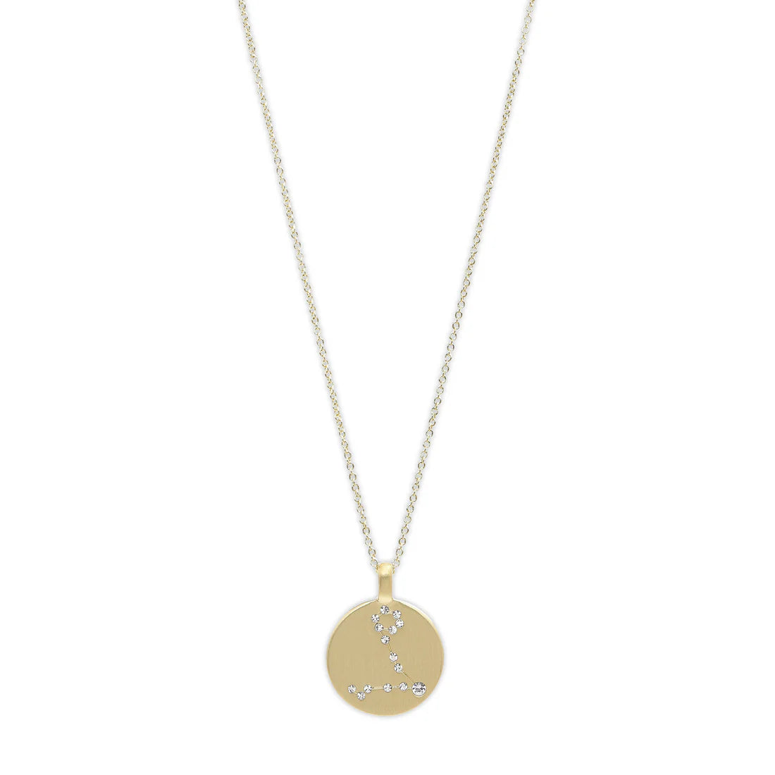 Pisces Zodiac Sign Necklace-Gold Plated-Crystal