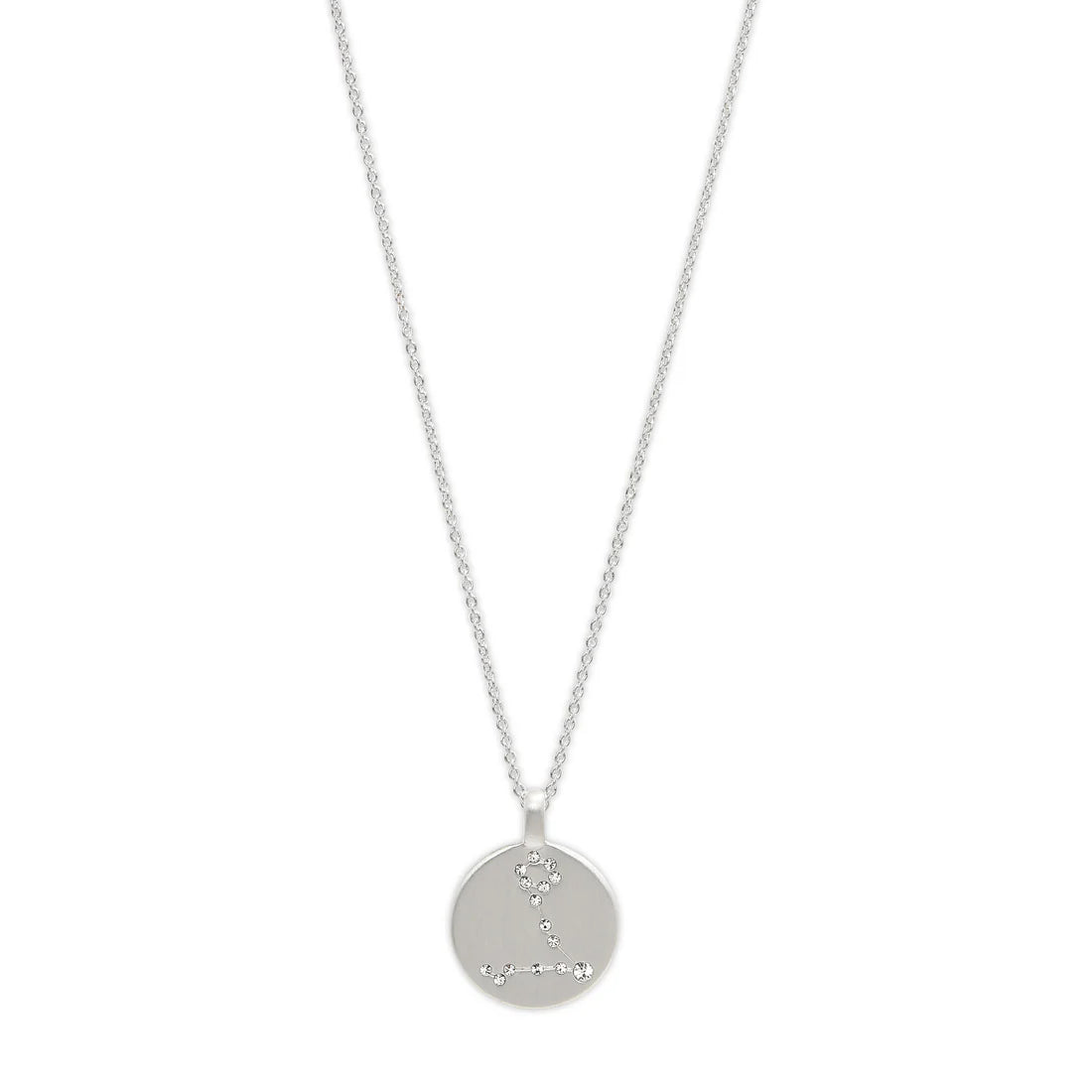 Pisces Zodiac Sign Necklace - Silver Plated - Crystal
