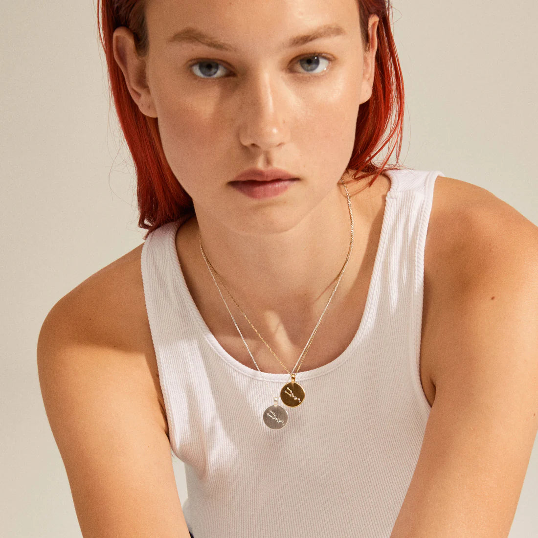 Pisces Zodiac Sign Necklace - Silver Plated - Crystal