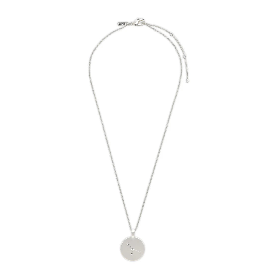 Cancer Zodiac Sign Necklace - Silver Plated - Crystal