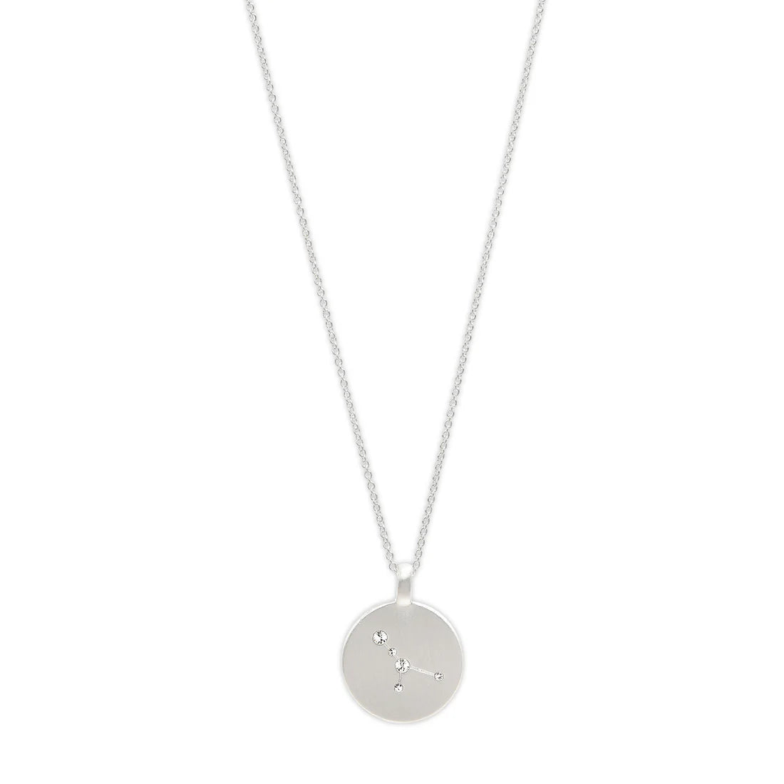 Cancer Zodiac Sign Necklace - Silver Plated - Crystal