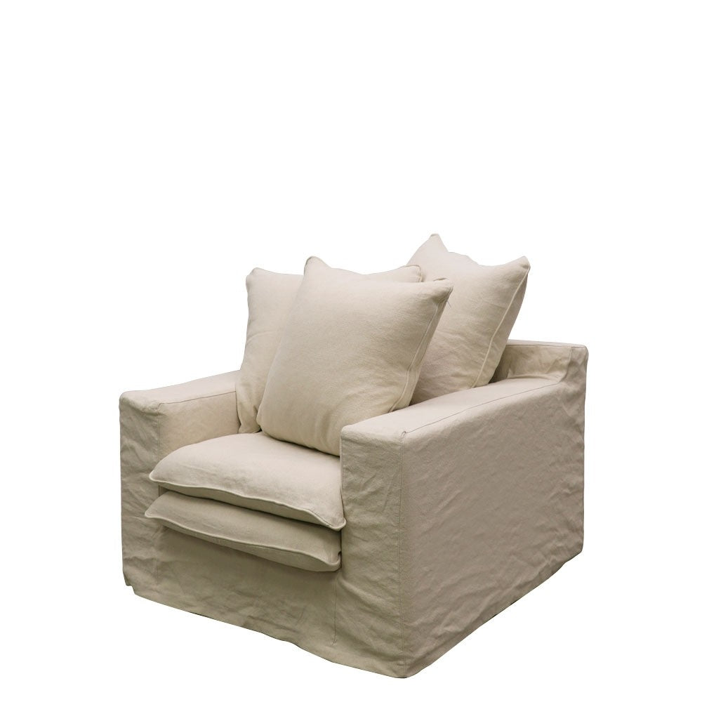 Keely Slipcover Armchair - Oatmeal