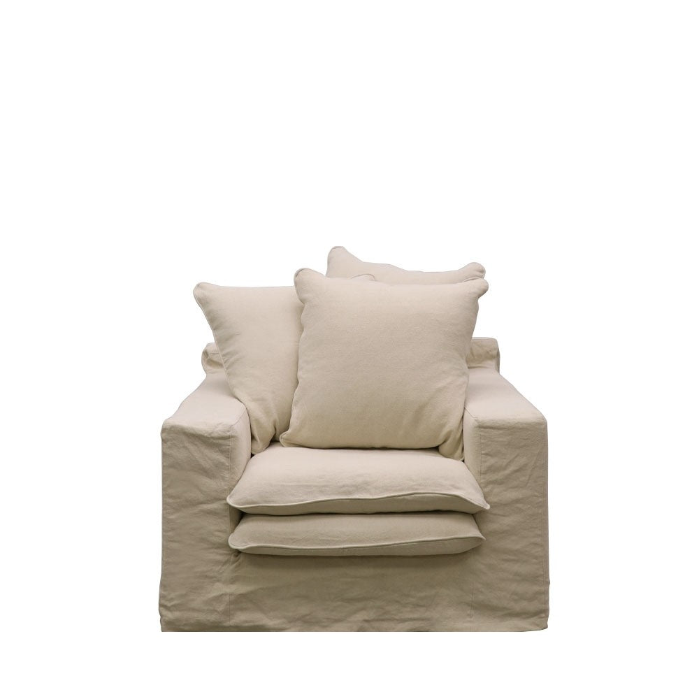 Keely Slipcover Armchair - Oatmeal