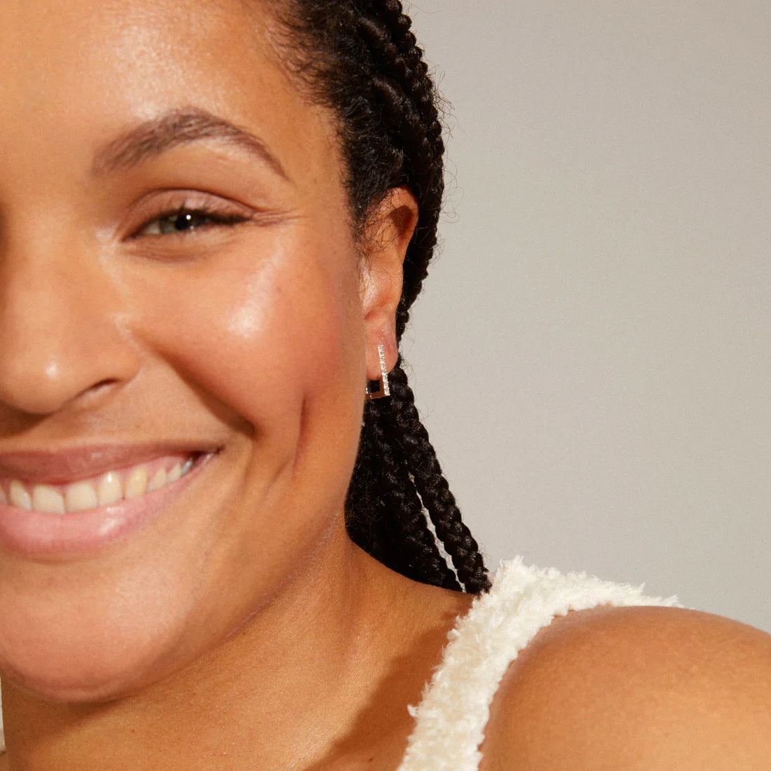 Coby Crystal Square Hoop Earrings