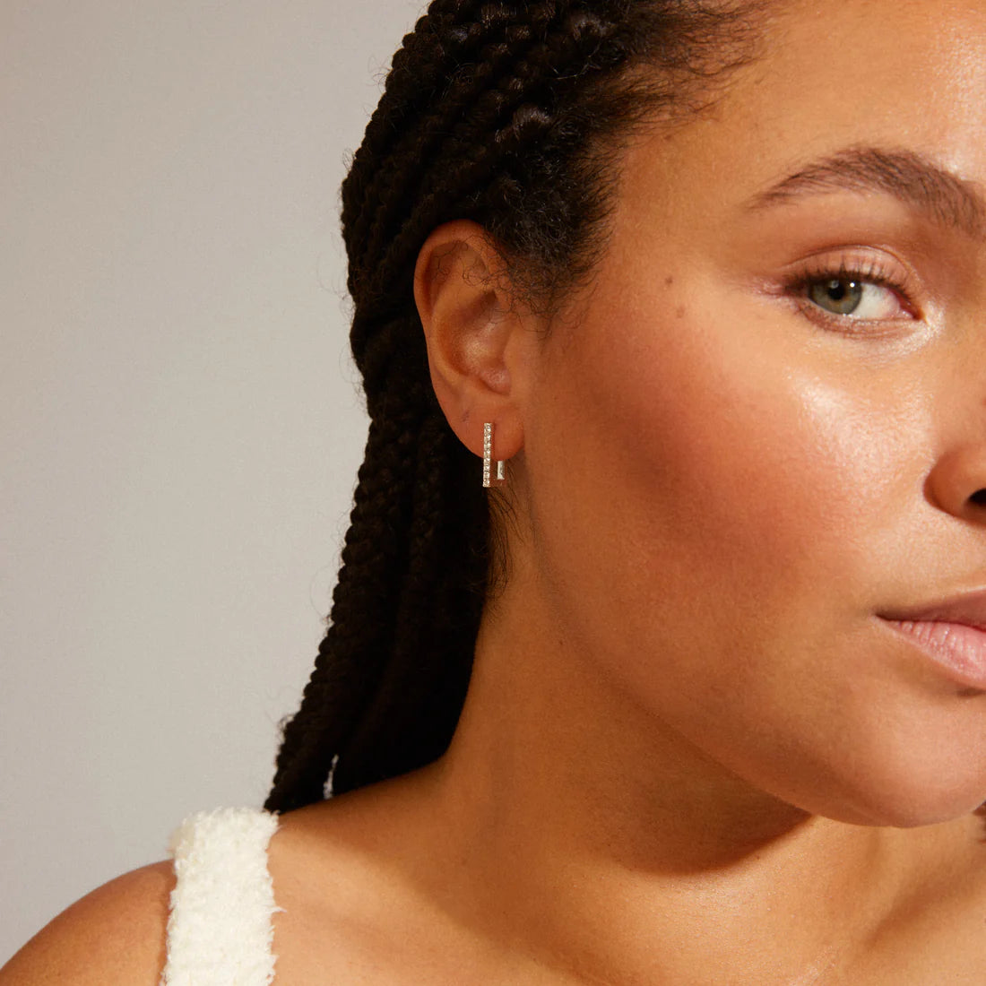 Coby Crystal Square Hoop Earrings