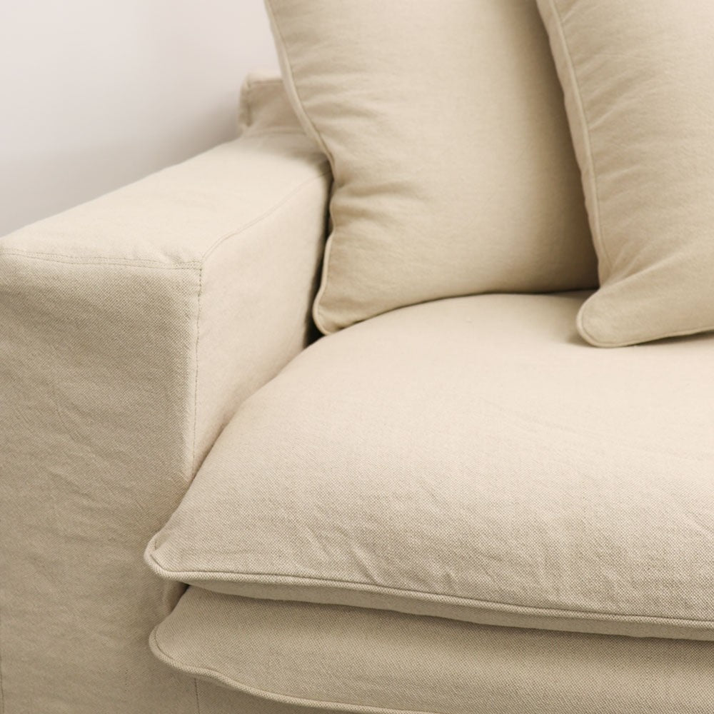 Keely 2 Seater Slipcover Sofa - Oatmeal