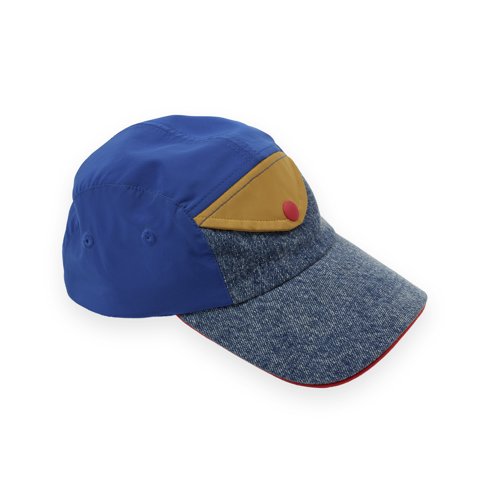 COLOUR BLOCK VINTAGE DENIM CAP
