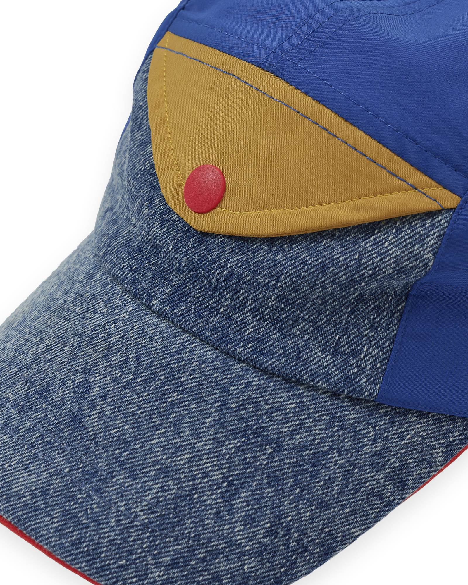 COLOUR BLOCK VINTAGE DENIM CAP
