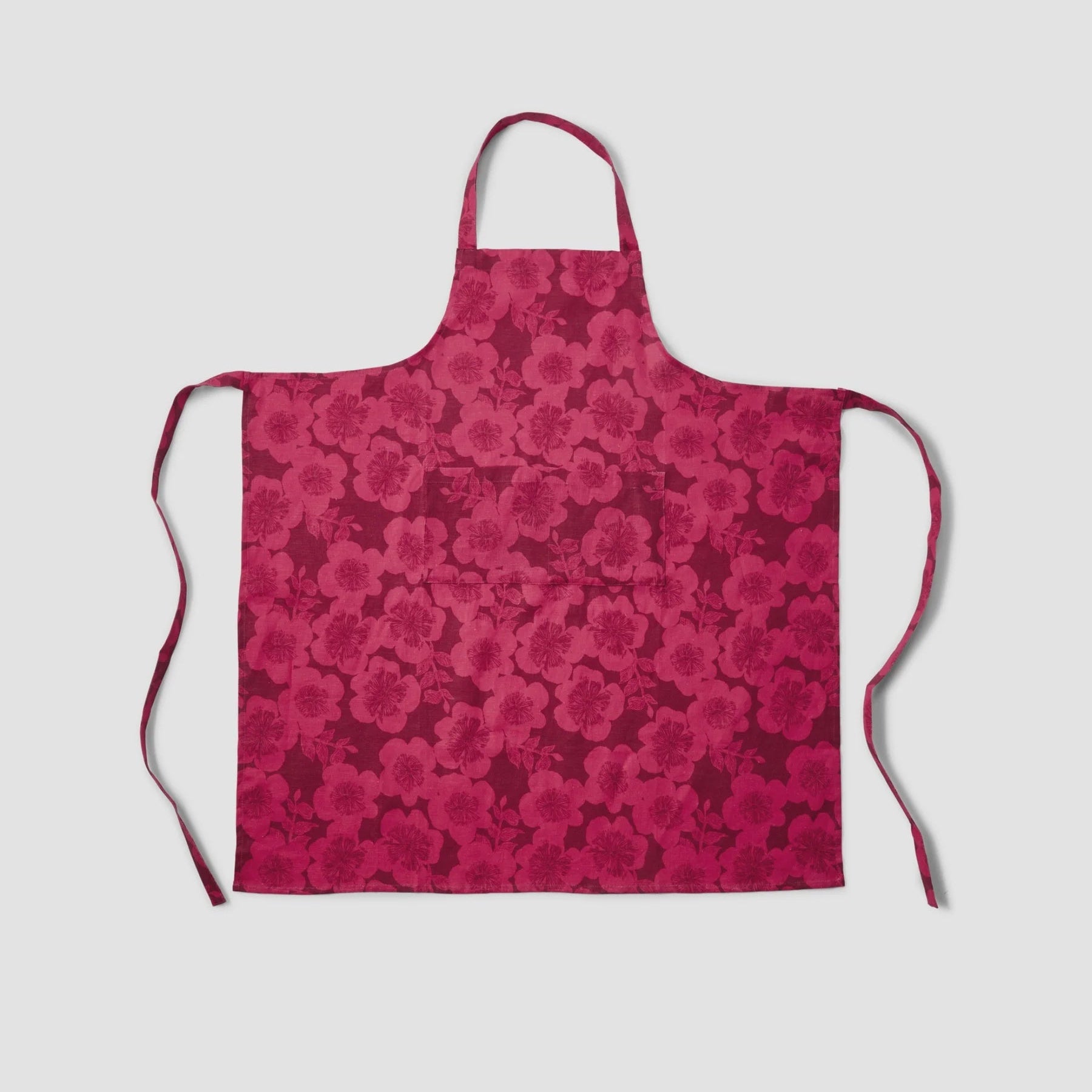 Jardin Cerise Linen Apron