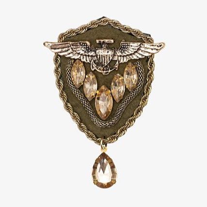 Khaki Shield Brooch