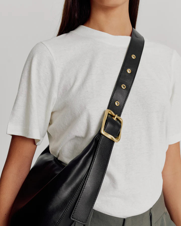 Everyday Croissant Bag - BLACK ( gold buckle )
