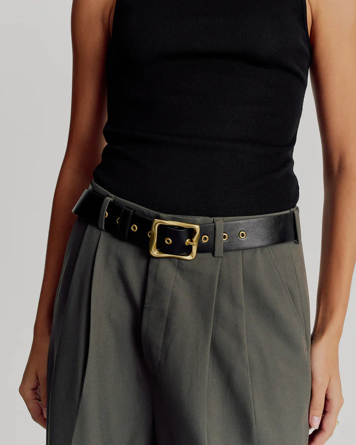 Everyday Buckle Belt - Black/ Gold