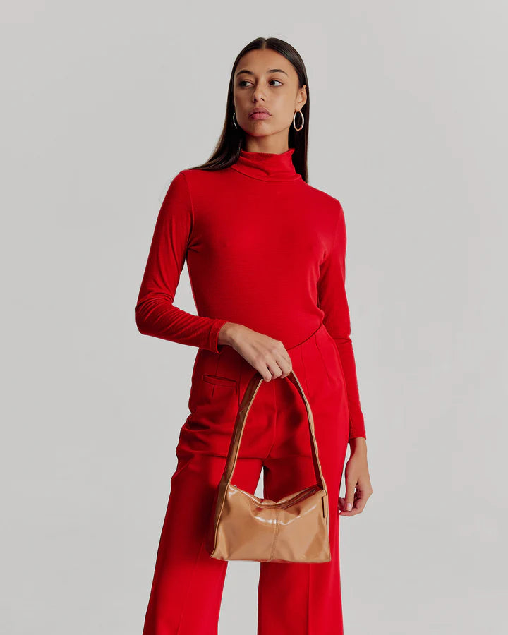 Luca Shoulder Bag - MILK TEA GLOSSY CRINKLE