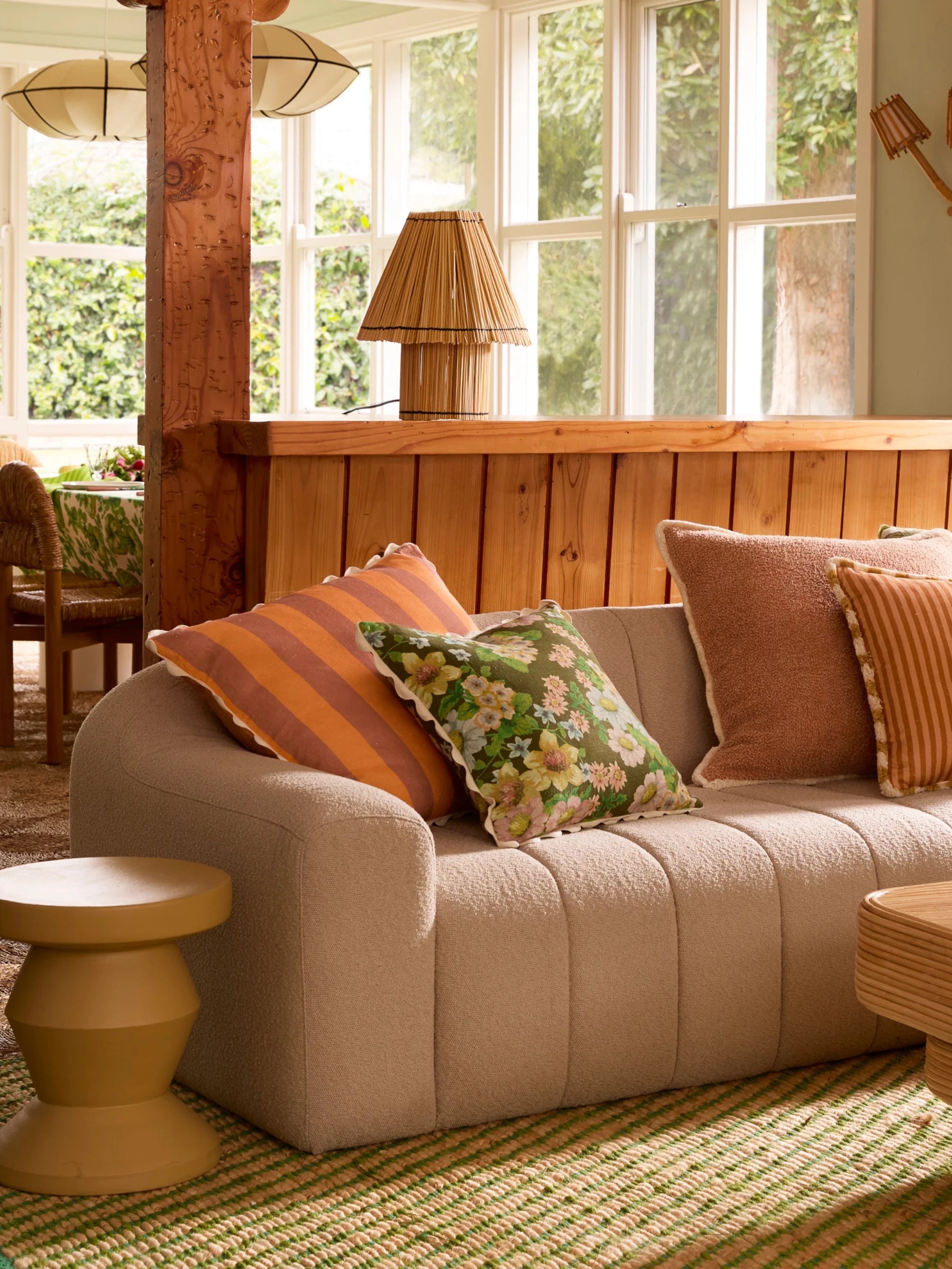 Buttercup Olive Linen Cushion Cover