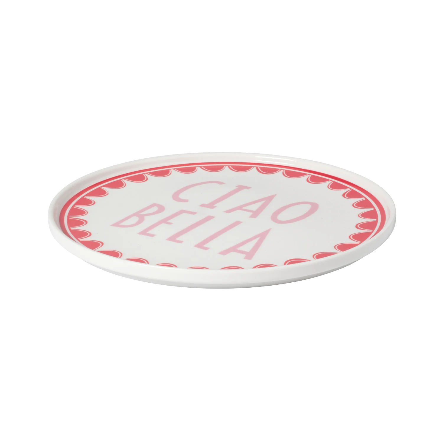 Ciao Bella Plate Red Scallop Boarder