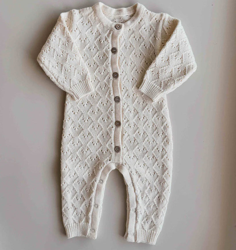 Mila Pointelle Full Romper | Snow