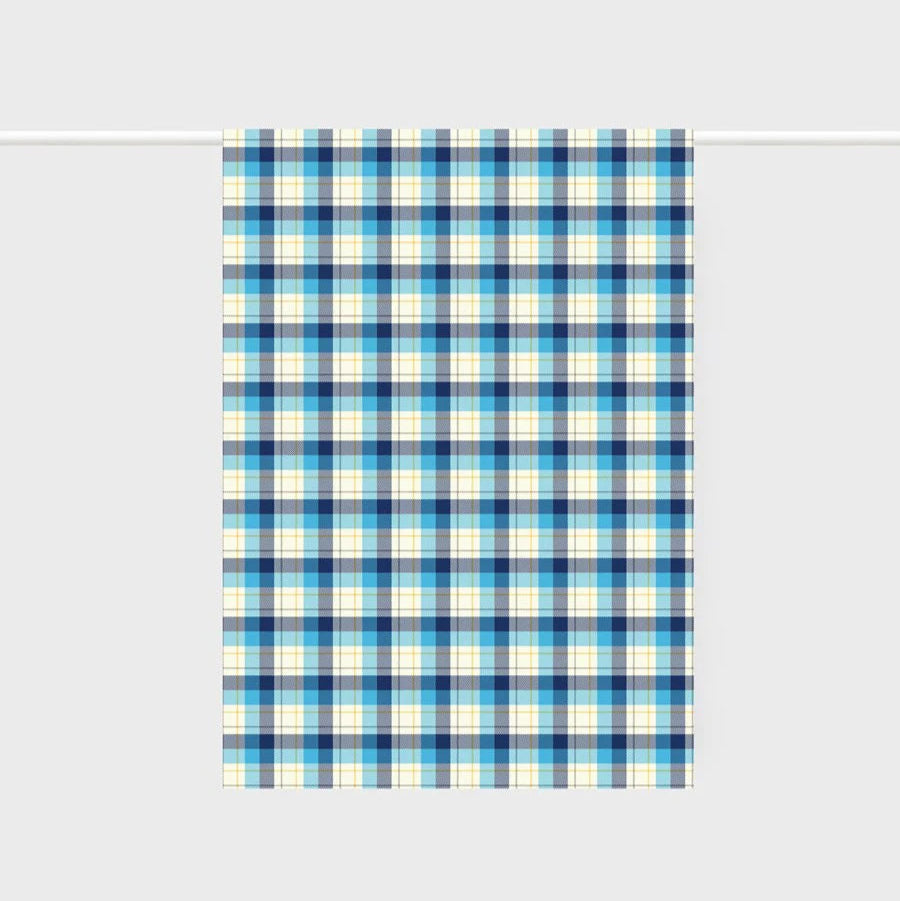 Father Rabbit | Tea Towel | Blue Tartan