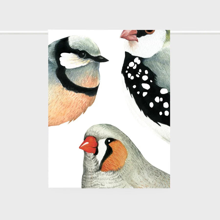 Father Rabbit | Tea Towel | Birds