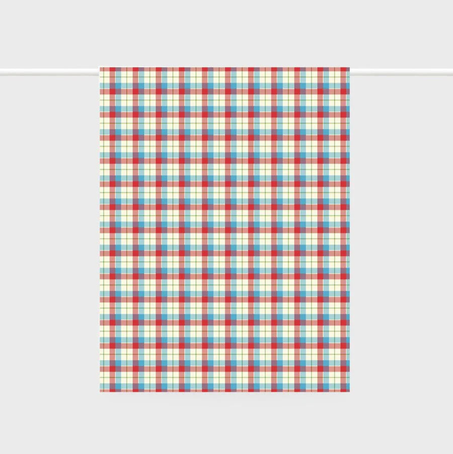 Tea Towel | Cherry + Blue Tartan