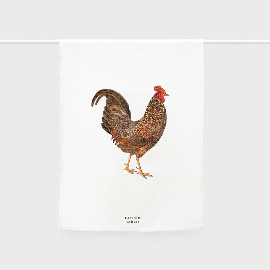 Father Rabbit | Tea Towel | Rooster